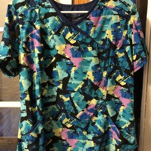 3 infinity scrub tops- size L